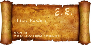 Eliás Roxána névjegykártya